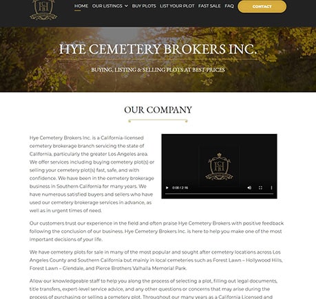 Hye Cemetery Brokers INC